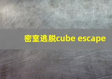 密室逃脱cube escape